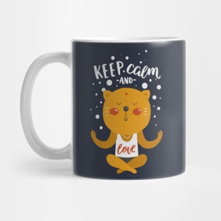 Keep Calm And Meditate - Love CARTOON CAT 2 Mug